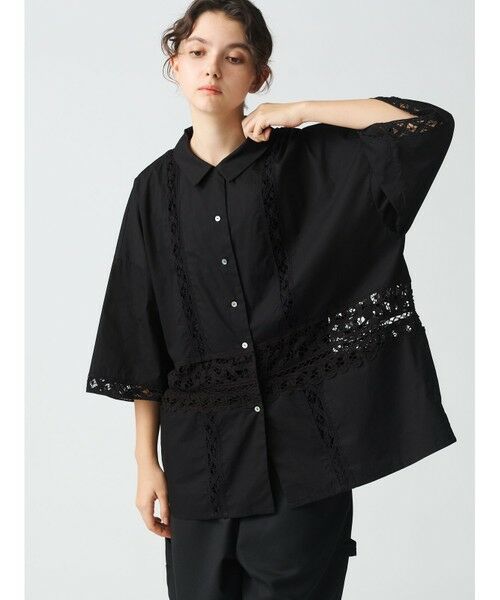 mizuiro ind バテンレースワイドシャツ （シャツ・ブラウス）｜mizuiro