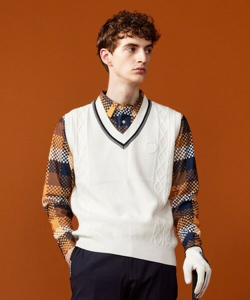 セール】 【MEN】【洗える】ケーブル柄 ニットベスト （ベスト）｜23区