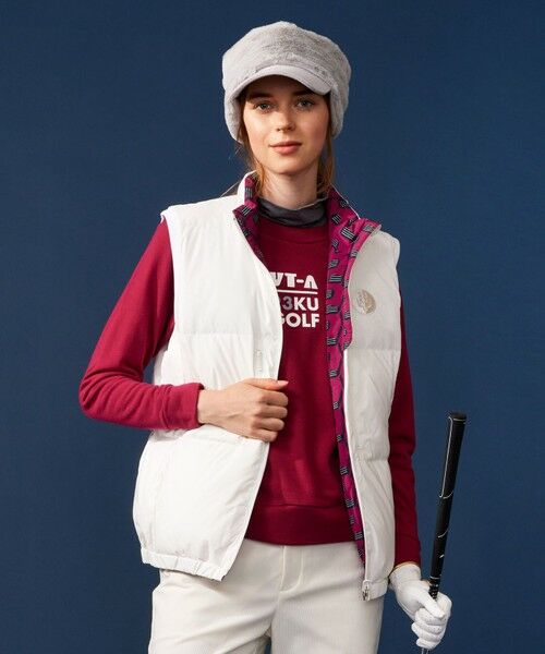 セール】 【WOMEN】【撥水・ストレッチ】リバーシブル ダウンベスト