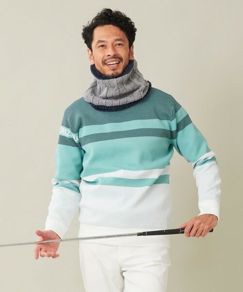 セール】 【MEN】【洗える】カラーブロック 裏付き ニット （ニット