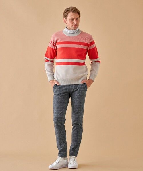 セール】 【MEN】【洗える】カラーブロック 裏付き ニット （ニット