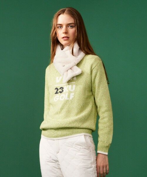 セール】 【WOMEN】【蓄熱裏地付き】ウールブレンド クルーネック