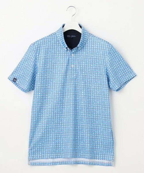 セール】 【MEN】【UVケア/吸水速乾】ギンガムチェックロゴ 半袖