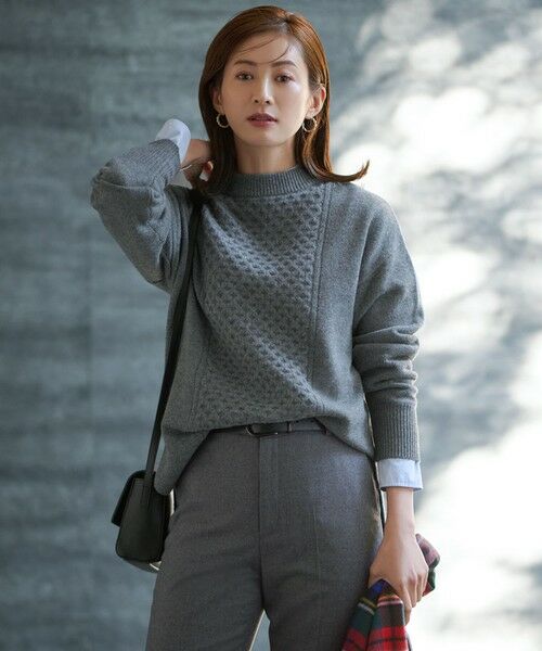 セール】 【洗える】ウールカシミヤブレンド チュニック ニット