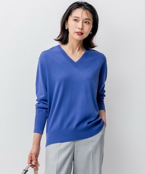 セール】 【洗える】シルクコットン Vネック ニット （ニット