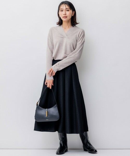 セール】 【洗える】ウーステッドウール 重ね襟 ニット （ニット