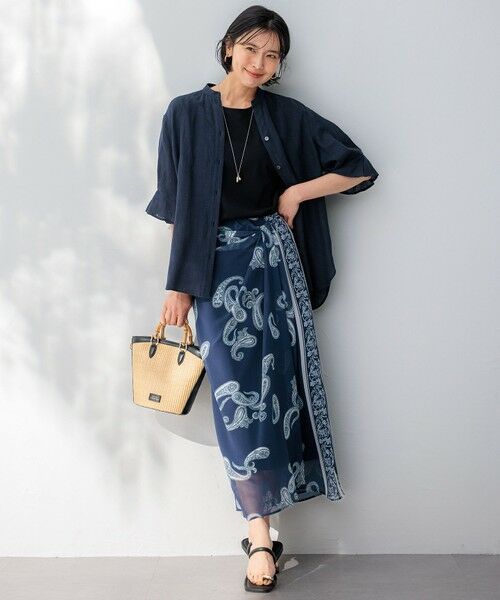 セール】 【洗える】LIBECOリネン デザインスリーブ ブラウス （シャツ