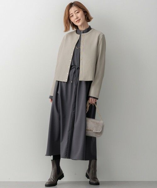 セール】 ラムレザー ノーカラージャケット （ノーカラージャケット