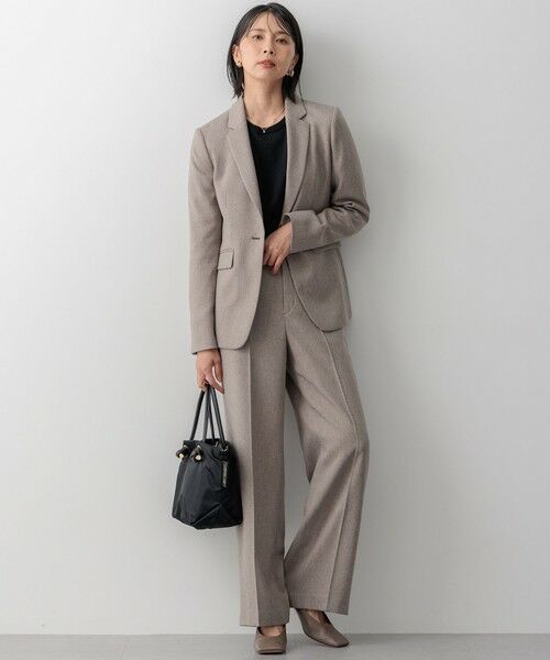セール】 【洗える】ウールライクカルゼ テーラードジャケット