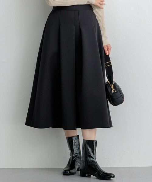 セール】 【洗える】ネオプレーンジャージー タック スカート （ミニ