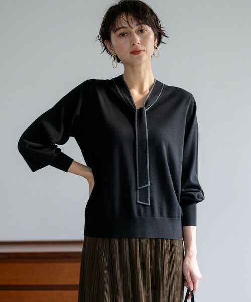 セール】 【洗える】ウーステッドウール ボウタイ ニット （ニット