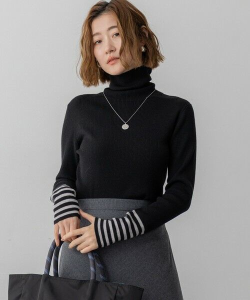 セール】 【見上愛さん着用/VERY掲載/洗える】ウーステッドウール リブ