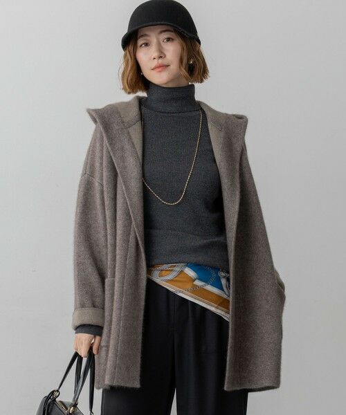 セール】 【洗える】ラクーンブレンドダブルフェイス フーディー