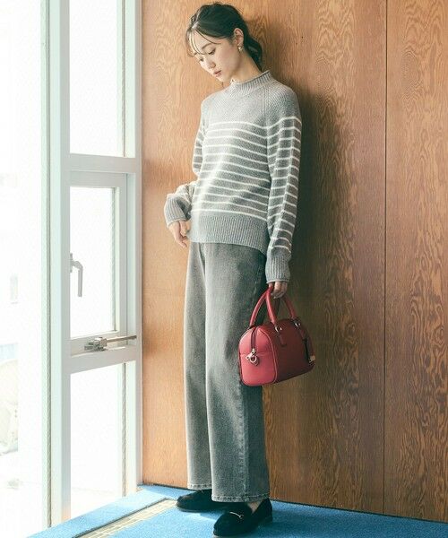 セール】 【洗える】ハイネックボーダー ニット （ニット・セーター