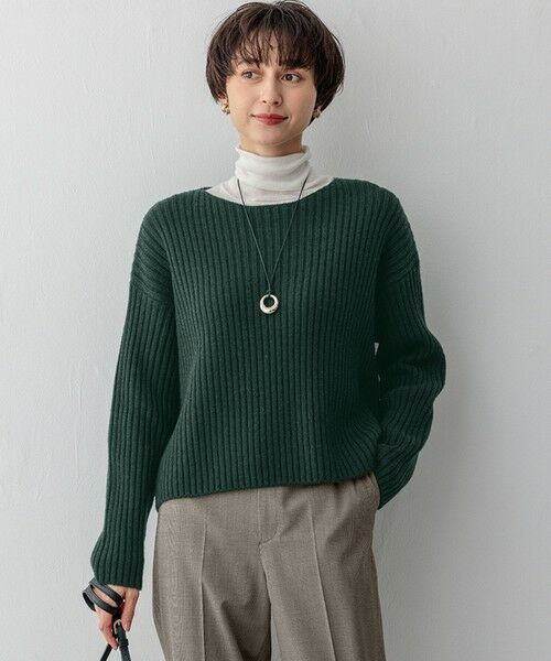 セール】 【Oggi2月号掲載/洗える】カシミヤブレンド クロップド