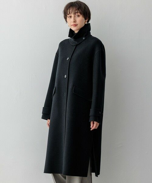 MANTECOPureリバー ロングコート （ステンカラーコート）｜S size