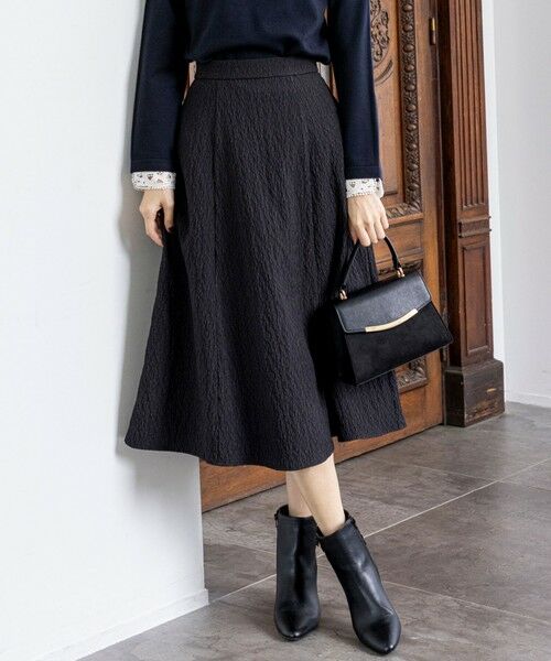 セール】 ジャカードフレア スカート （ミニ・ひざ丈スカート）｜S