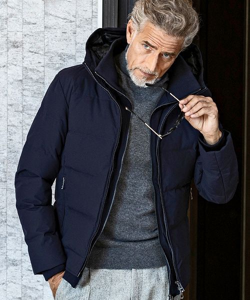 セール】 スタンドネックレイヤードダウンジャケット （ダウン