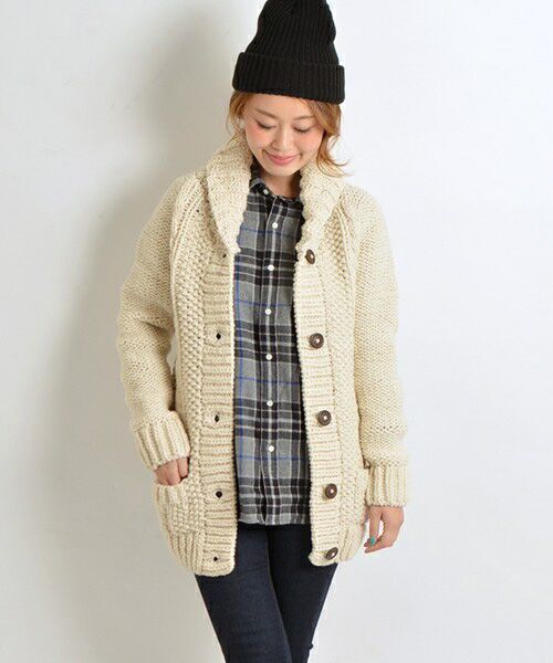 セール】 ショールカラーハンドニットカーディガン◇ （カーディガン