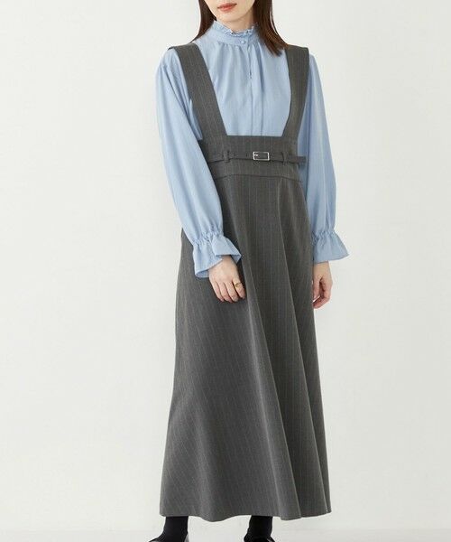 セール】 SHIPS Colors:〈手洗い可能〉ストライプ ジャンパースカート