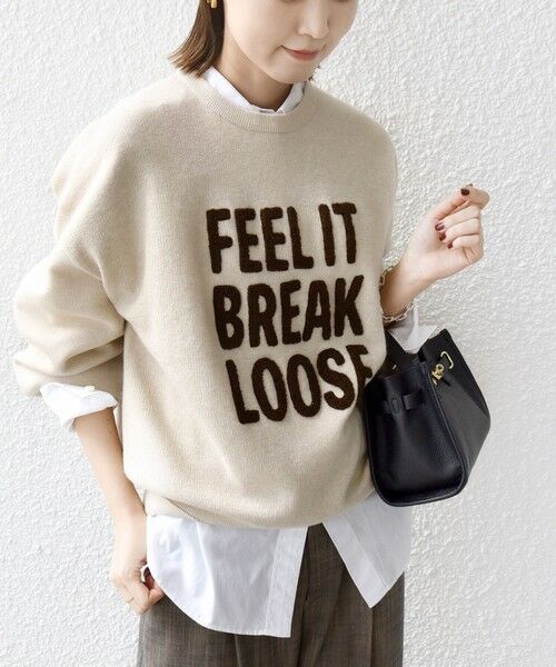 WEB限定】〈手洗い可能〉サガラ 刺繍 ロゴ ニット プルオーバー