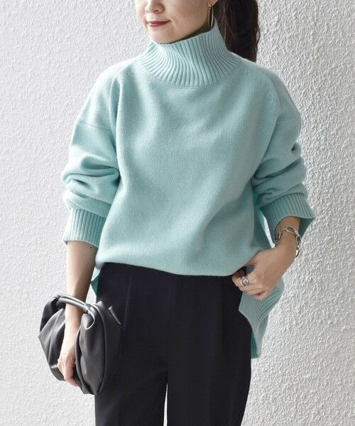 セール】 〈手洗い可能〉5Gウールカシミヤタートルネックプルオーバー