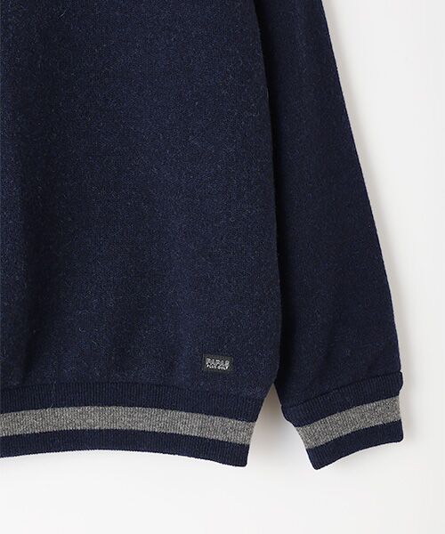 セール】 防風裏地付きロゴジャガード12Gセーター （ニット・セーター