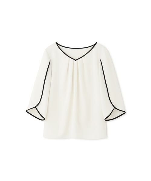 セール】 ◇配色パイピングペタルスリーブブラウス （シャツ・ブラウス