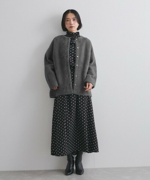 セール】 ドットフリルボウタイワンピース≪洗濯機で洗える≫ （ロング