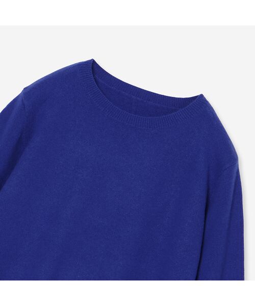 専用 タカシマヤ カシミヤ100％ クルーネック ニット ロイヤルブルー