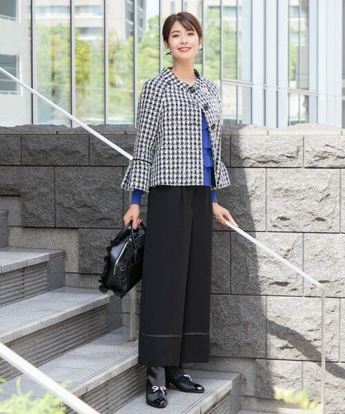 セール】 ハウンドトゥースツイードスタンドカラー ジャケット （ノー