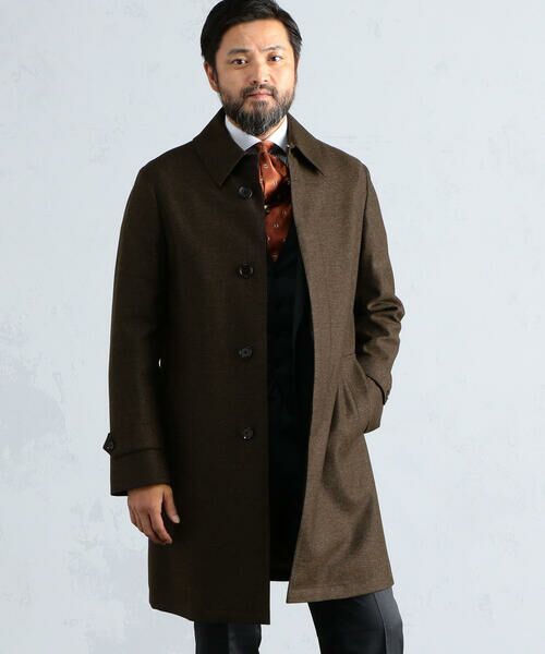セール】 ウールカシミヤフランネル ステンカラーコート ERMENEGILDO