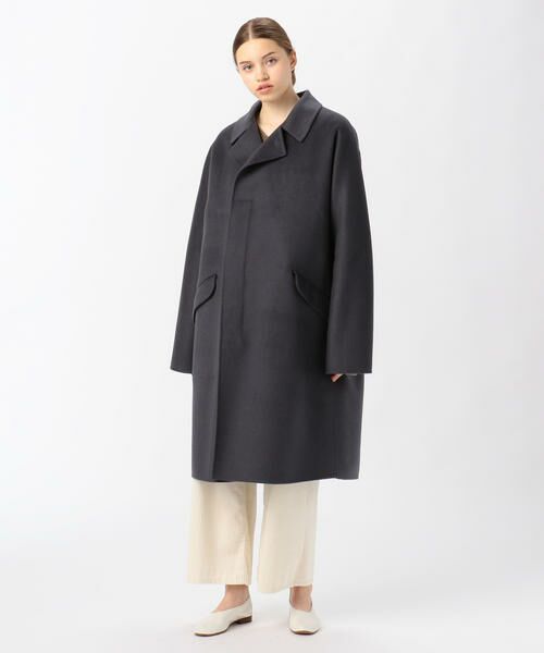 セール】 ウールダブルフェイス ダブルブレストコート （ステンカラー