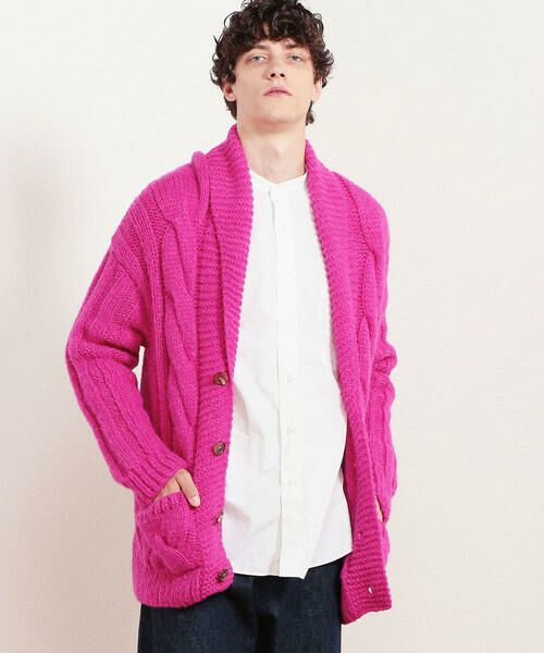 セール】 ベビーアルパカウール ショールカラーカーディガン