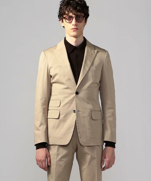 セール】 ストレッチコットンツイル 2Bテーラードジャケット REGGIANI
