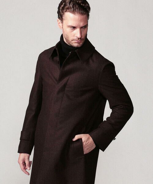 セール】 ウールカシミヤフランネル ステンカラーコート ERMENEGILDO