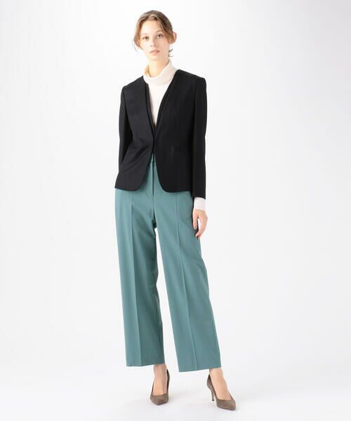 セール】 ウールサキソニー ノーカラージャケット （ノーカラー