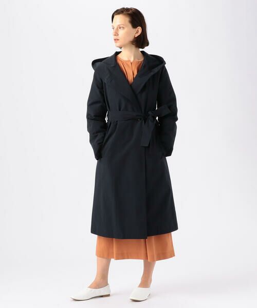 セール】 ポリエステルコットンファイユ フーデッドダウンコート