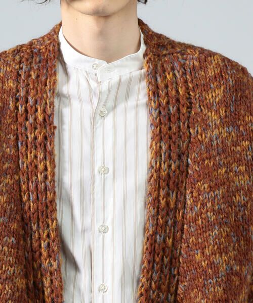 セール】 ミックスヤーン ボタンレスハンドニット （カーディガン