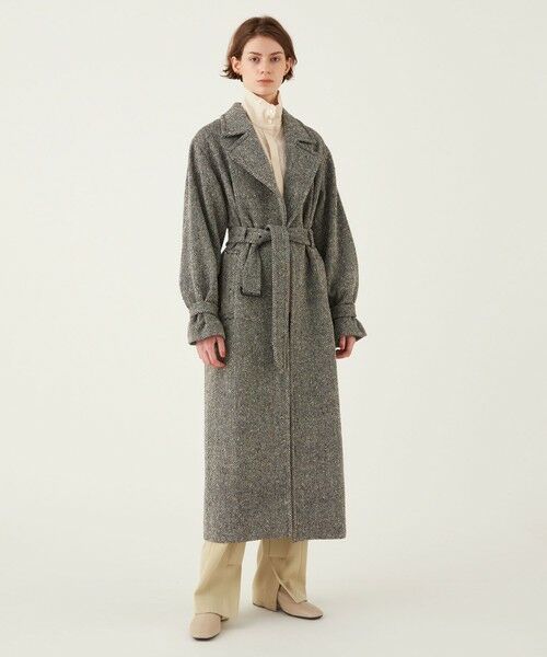 セール】 ヘリンボーンネップツイード トレントコート （トレンチ