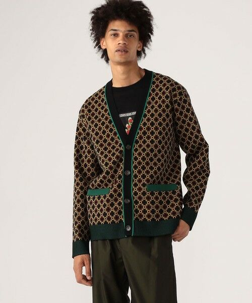 CABaN クロスタイルジャカード Vネックカーディガン （ニット