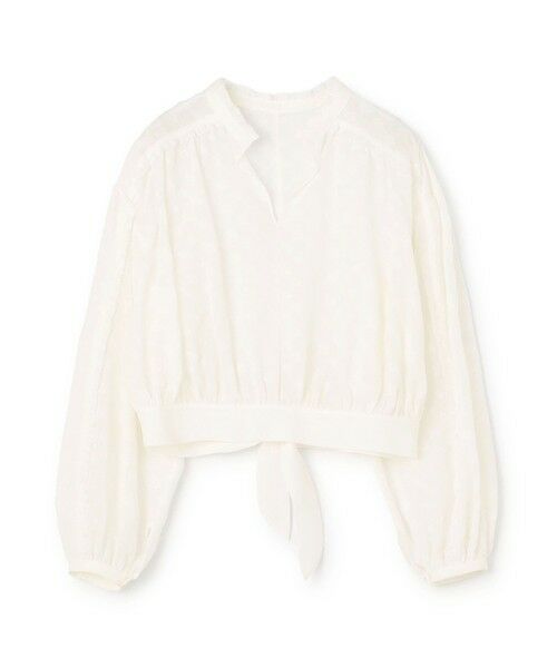 セール】 コットンガーゼエンブロイダリー フリルギャザーブラウス