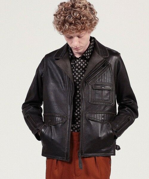 セール】 ゴートレザー ライダースジャケット （レザーブルゾン
