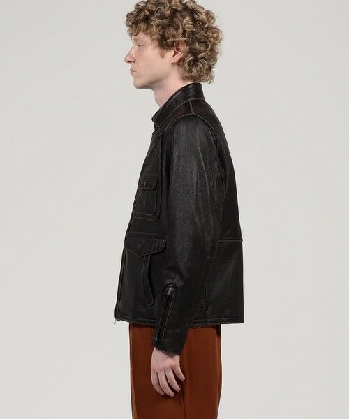 セール】 ゴートレザー ライダースジャケット （レザーブルゾン