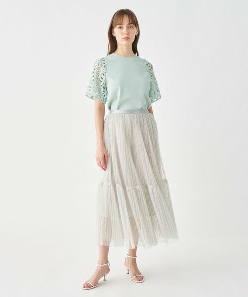 セール】 ラメチュール ティアードプリーツスカート （ロング・マキシ