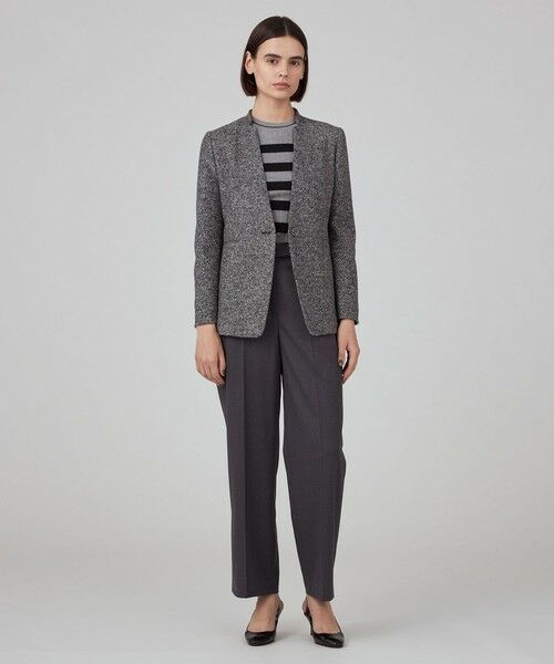 セール】 スライバーツイード キザミカラージャケット （ノーカラー