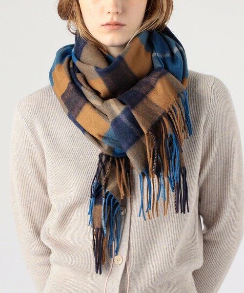 セール】 Johnstons of Elgin カシミヤチェックストール （マフラー