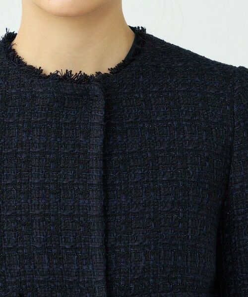 ラメミックスツイード セミダブルクルージャケット （ノーカラー