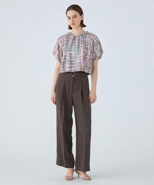 セール】 モザイクツイード パフブラウス （シャツ・ブラウス