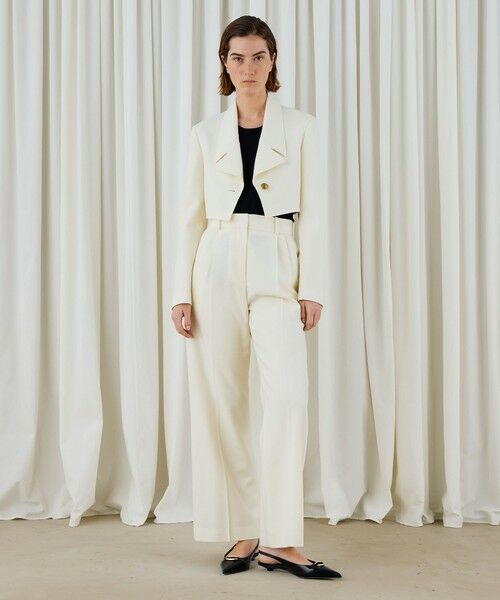 セール】 ソフトウールオックス タックセミワイドパンツ （スラックス